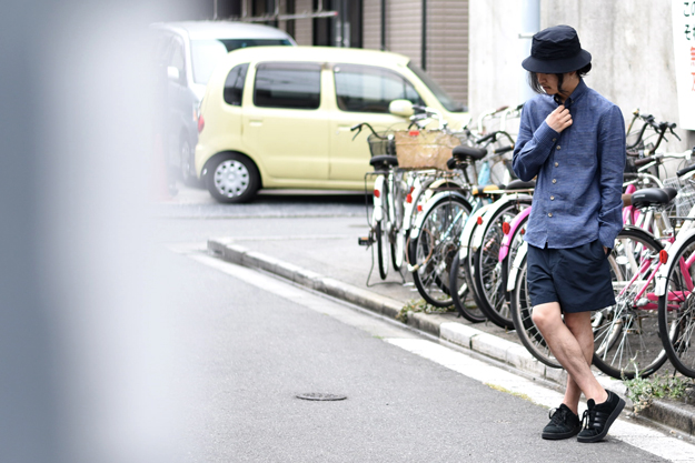 S.E.H KELLY / IRISH STRIPE LINEN BUTTON-DOWN SHIRT×BROWN by 2-tacs