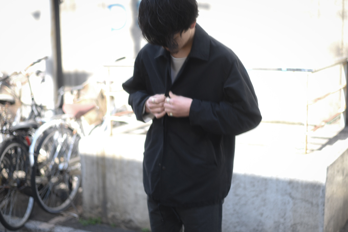 COMOLI Coach Jacket & Silk Cardigan    twelve blog