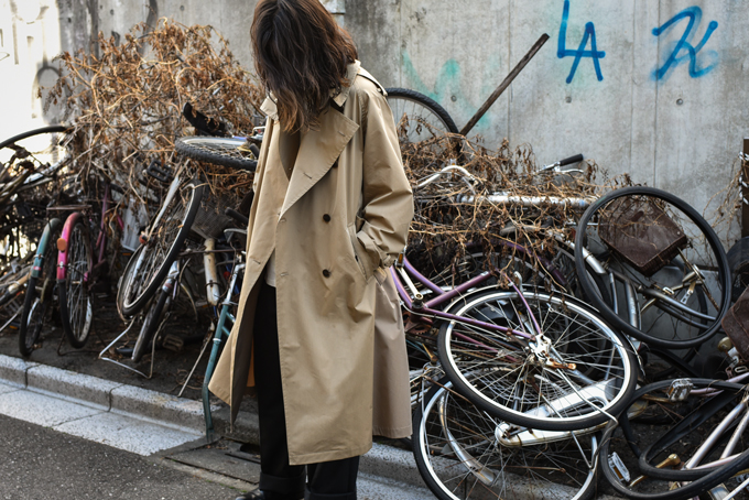 AURALEE FINX POLYESTER BIG TRENCH COATallegeアレッジ