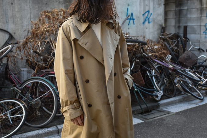 オリーブAURALEE FINX POLYESTER BIG TRENCH COAT