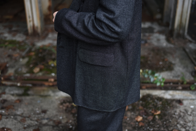 COMOLI -Wool Silk Double Chester Coat & Tapered Pants- | twelve blog