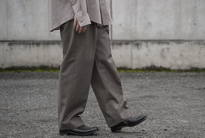 AURALEE 21aw BLUEFACED WOOL WIDE SLACKS