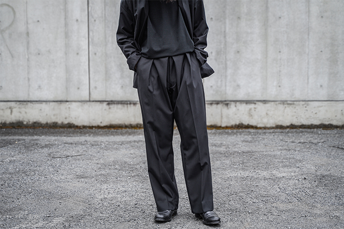 YOKE FRONT TUCK BELTED WIDE TROUSERS | nate-hospital.com