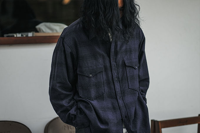 COMOLI -ウールシルク ワークシャツ, モールスキン ジャケット