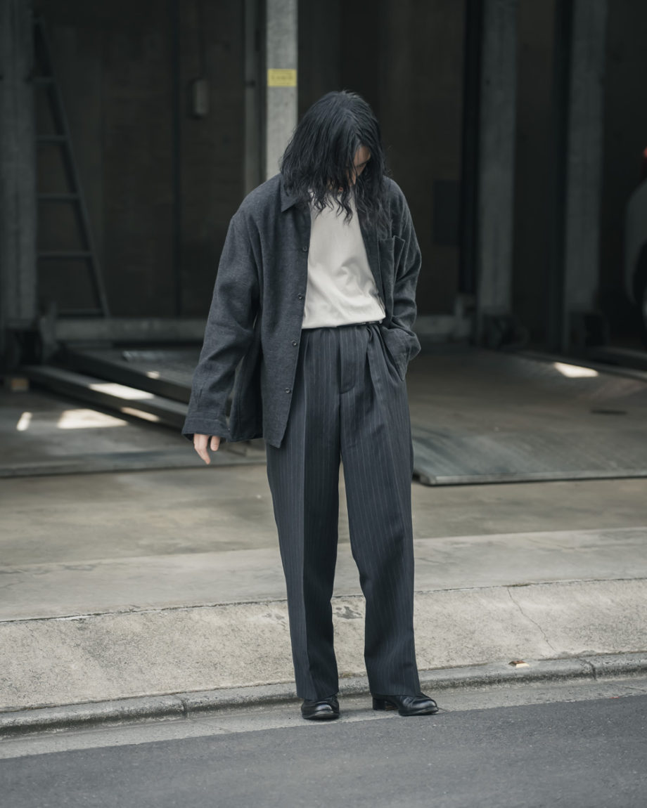 在庫一掃最安挑戦 A.PRESSE アプレッセ A.PRESSE Wide Tapered Trousers（スラックス）｜L Trousers  Tapered パンツ