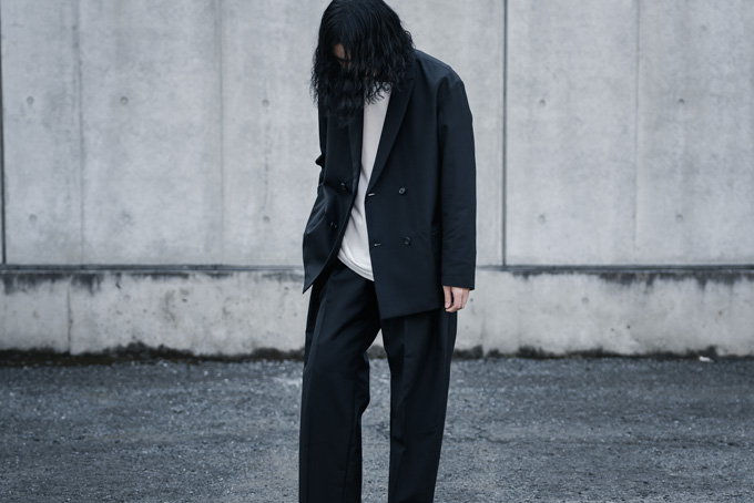 POLYPLOID -Double Breasted Suit Jacket, Wide Tapered Pants