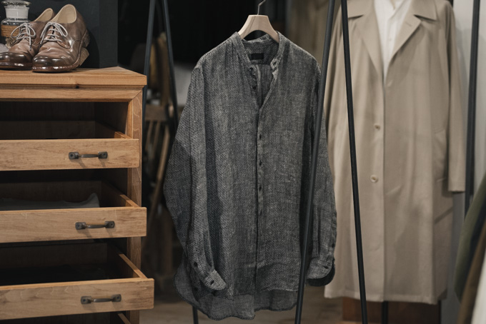 COLINA -Linen Tweed Granpa Shirts- | twelve blog