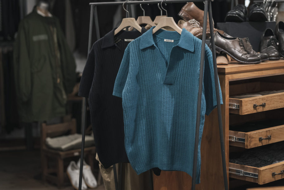 AURALEE -Brushed Cotton Wool Rib Knit Skipper Polo- | twelve blog