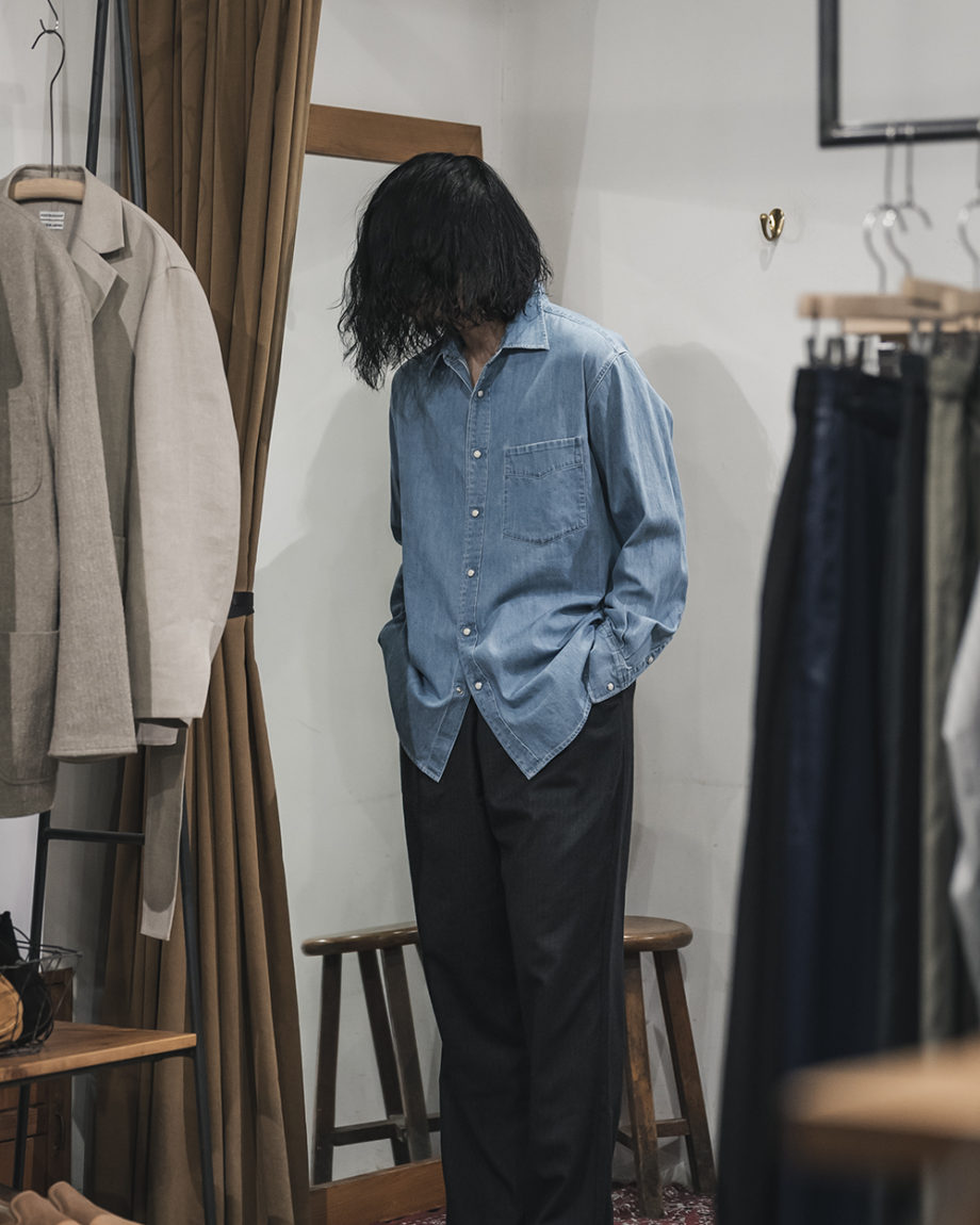 AURALEE SELVEDGE SUPER LIGHT DENIM SHIRT