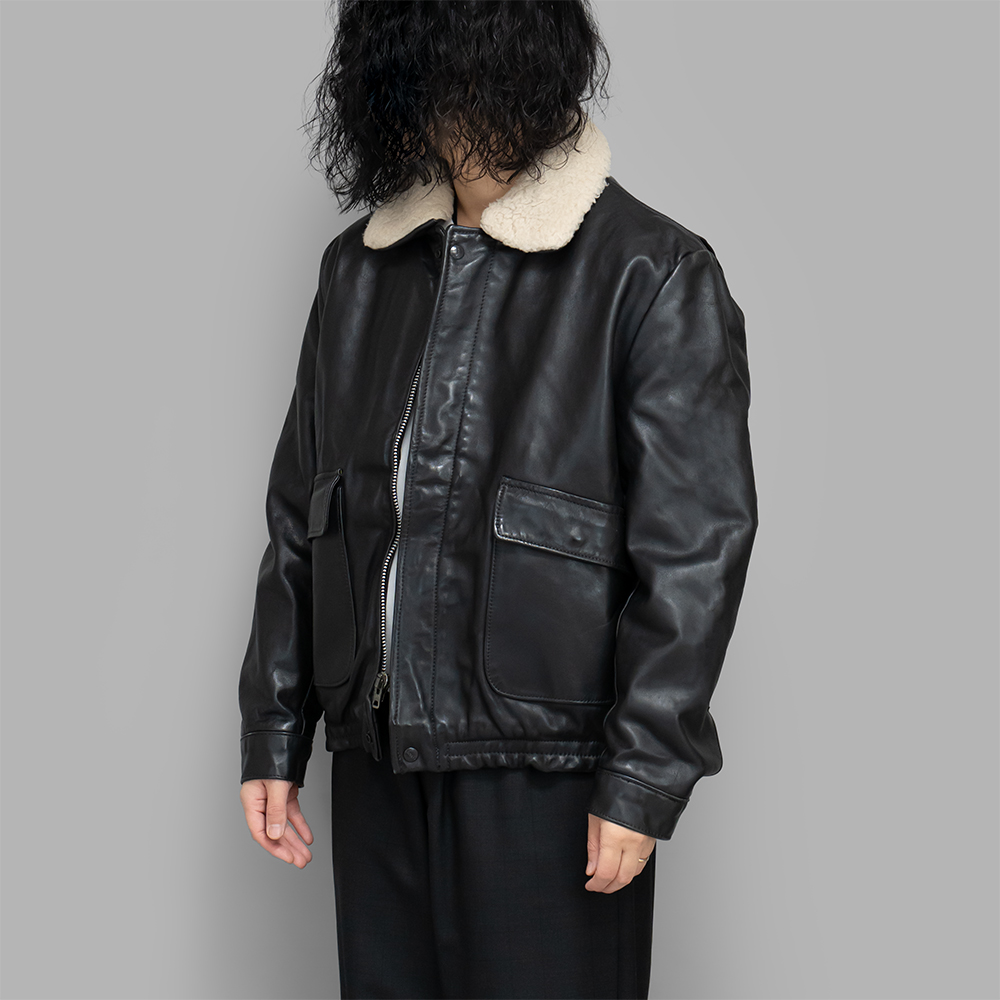 USED / Brooks Detachable Collar Leather Jacket