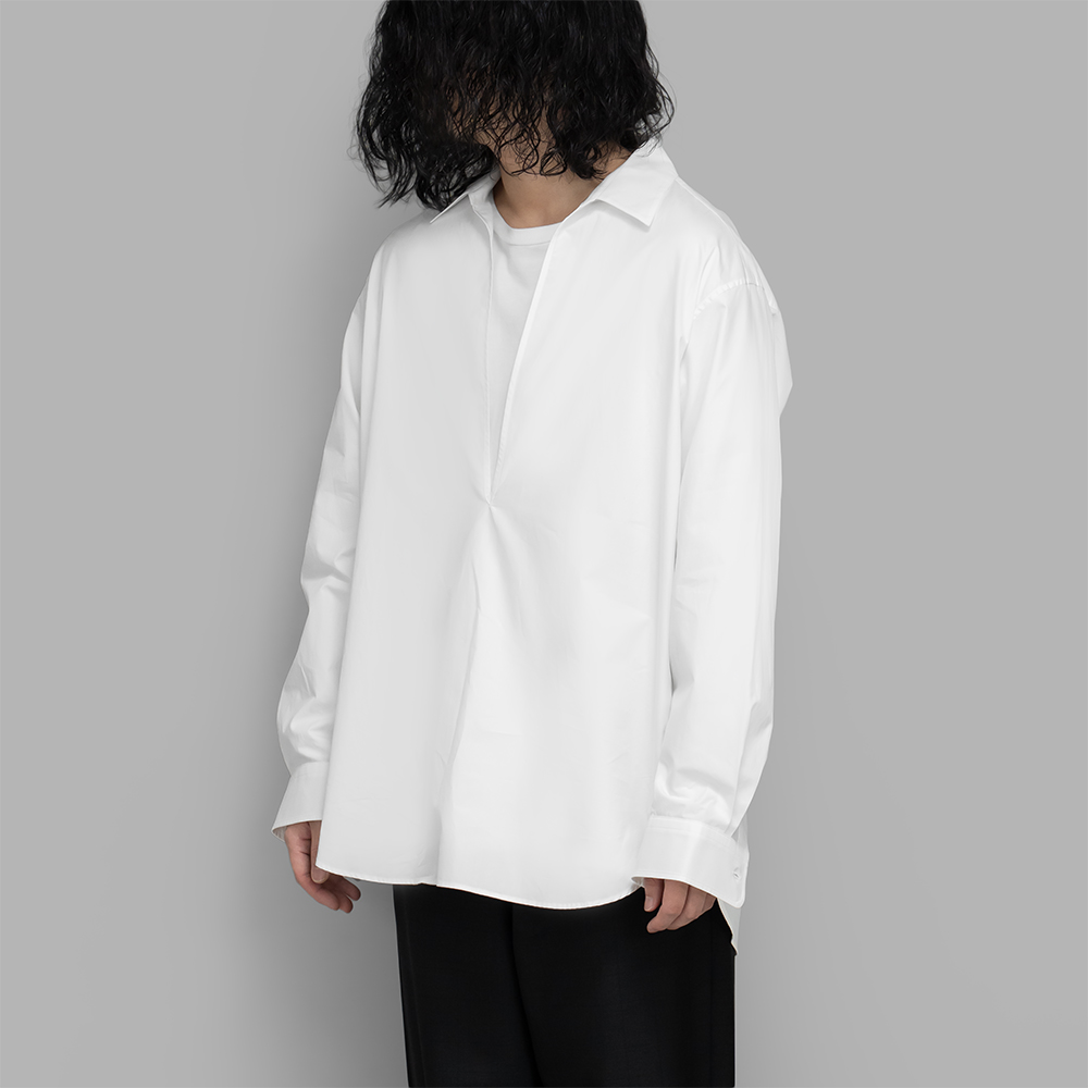 ssstein / Suvin Cotton Oversized Skipper Shirt (White)