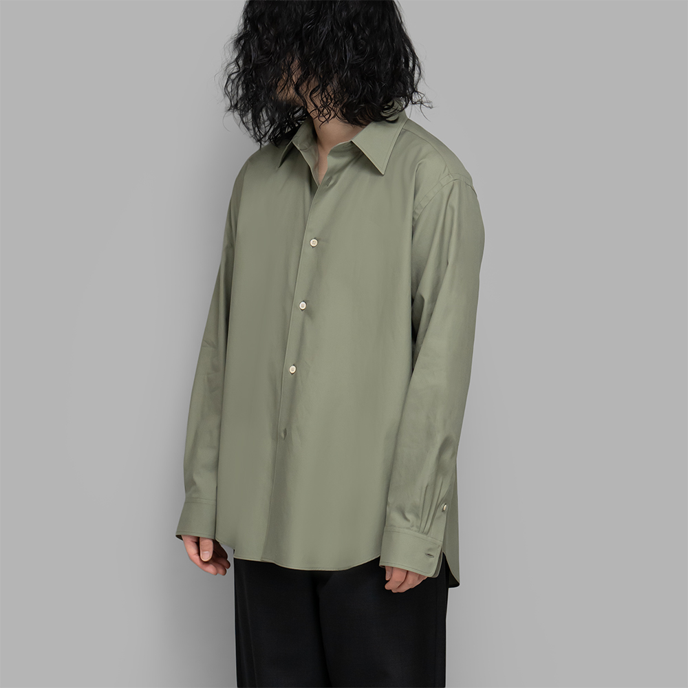 AURALEE / Washed Finx Twill Shirt (Olive)