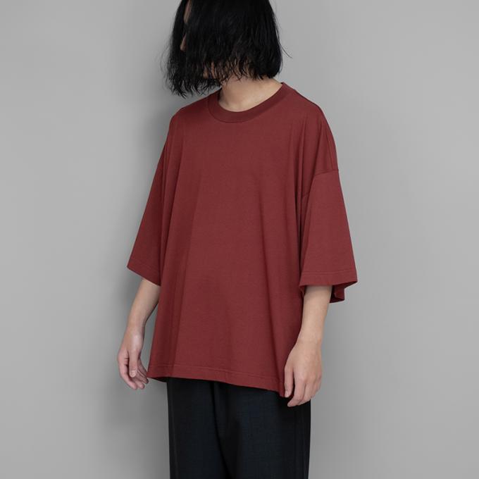 STUDIO NICHOLSON / PIU Easy Fit Short Sleeve T-Shirt (Berry)