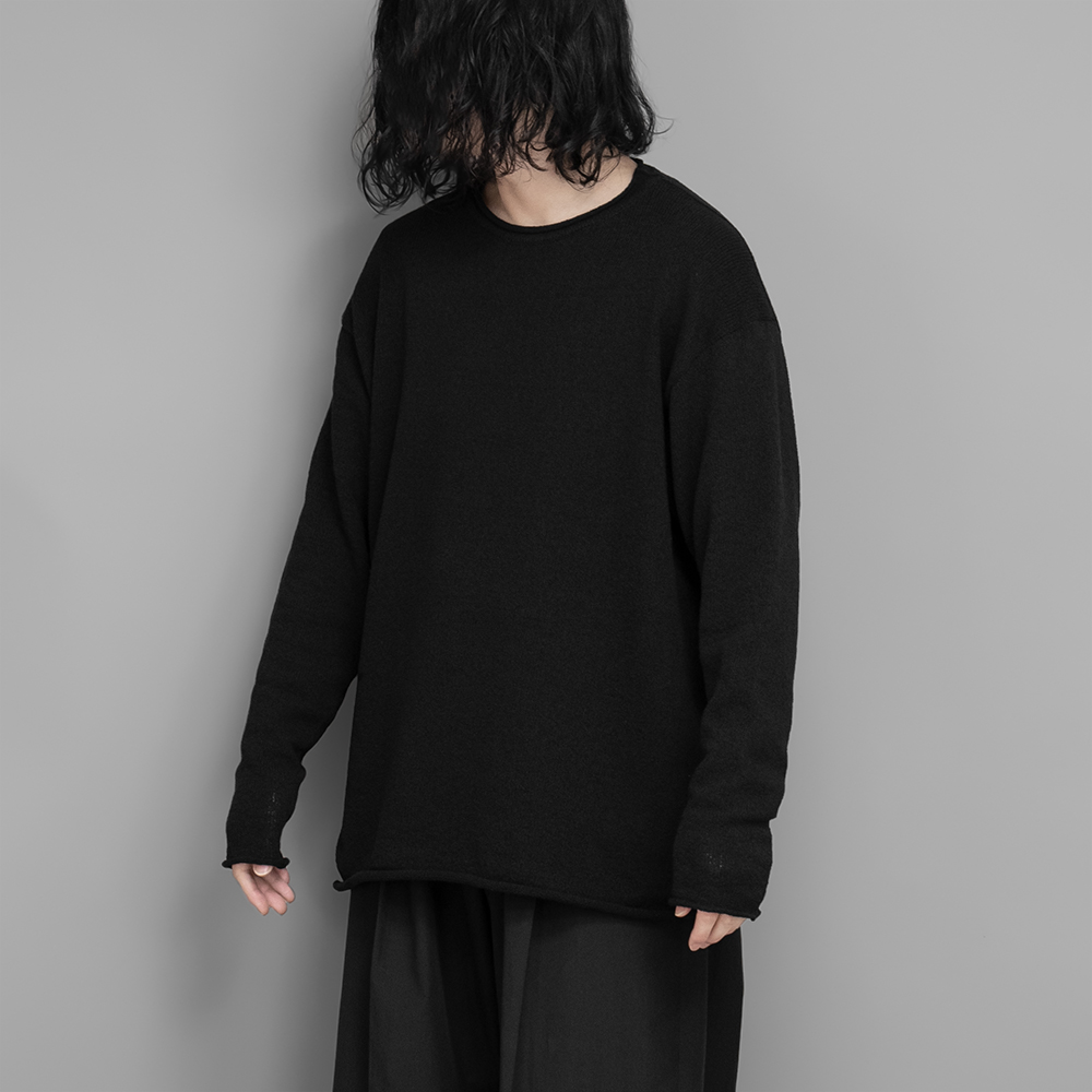 POSTELEGAN / Cotton Boucle Pull-Over Knit (Black)
