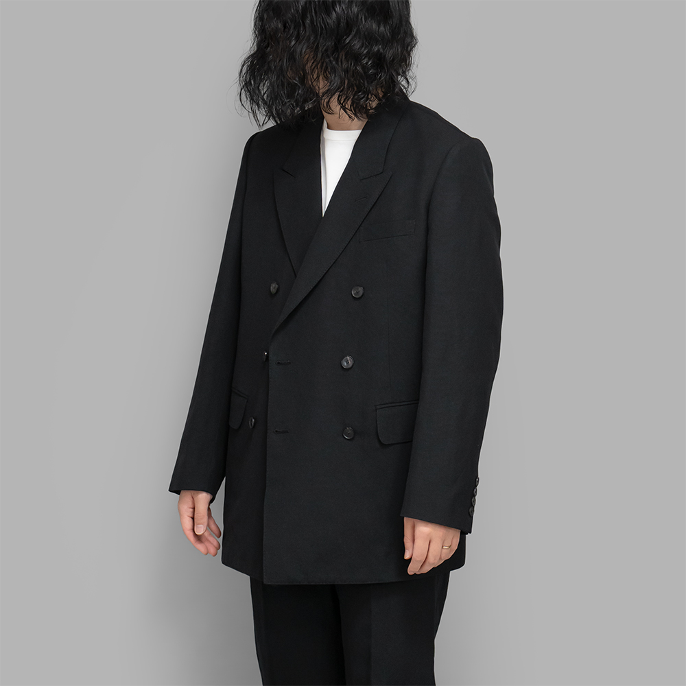 AURALEE / Wool Cotton Linen OX Double-Breasted Jacket