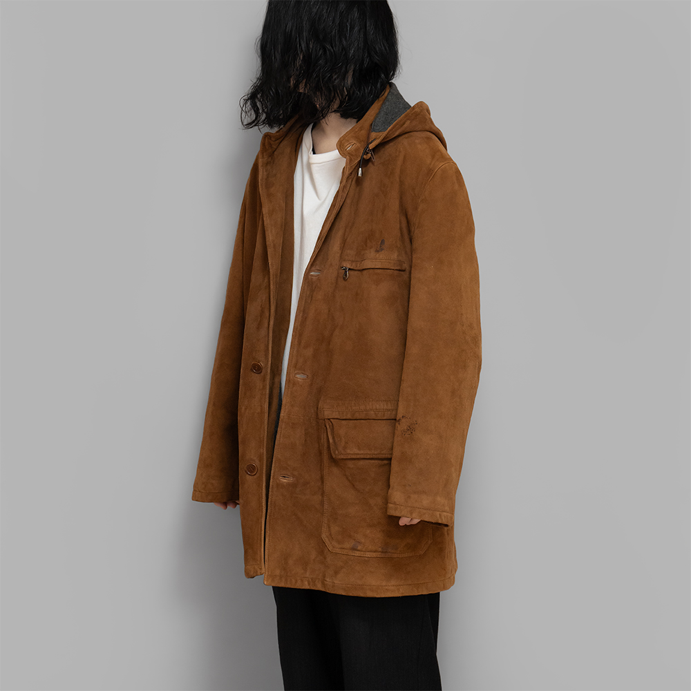 USED / Suede Hooded Coat