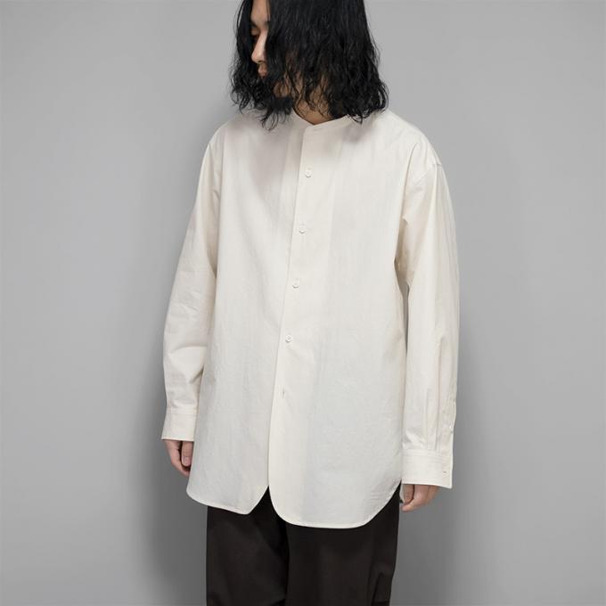 un/unbient / Cotton Broad Stand Collar Shirt | twelve