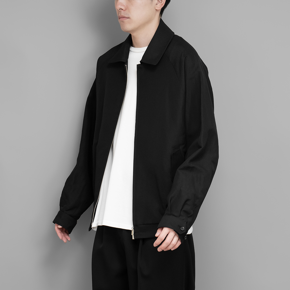 stein / Wool Linen Harrington Zip Jacket (Black) | twelve