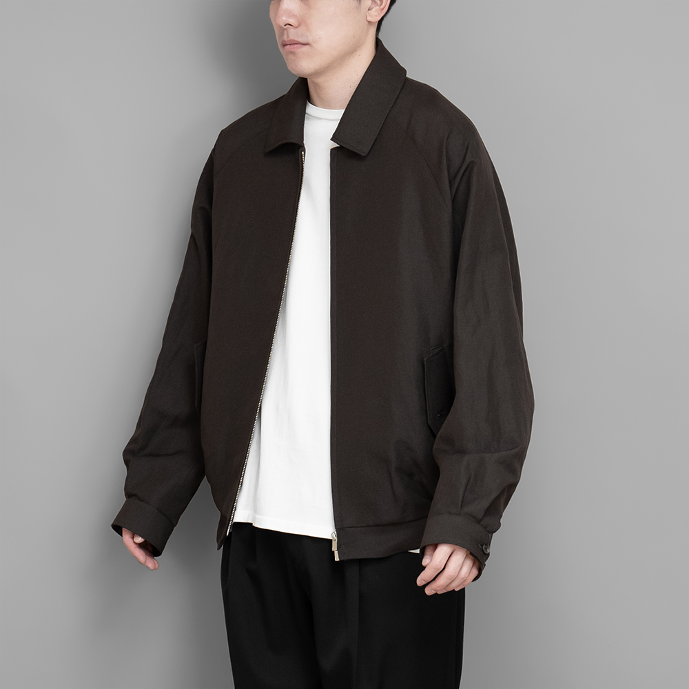 ssstein / Wool Linen Harrington Zip Jacket (Military Khaki)