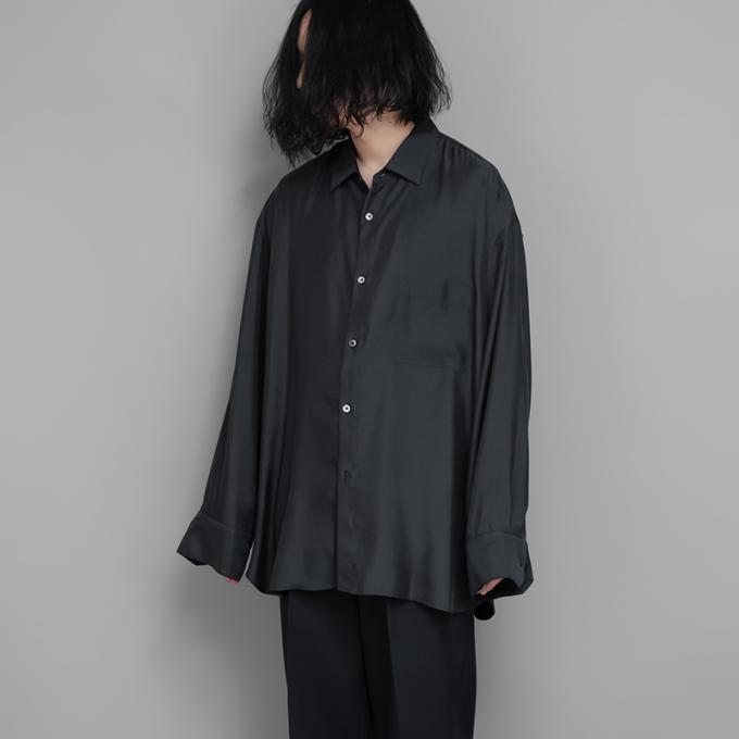 stein / Oversized Cupro LS Shirt (Black)