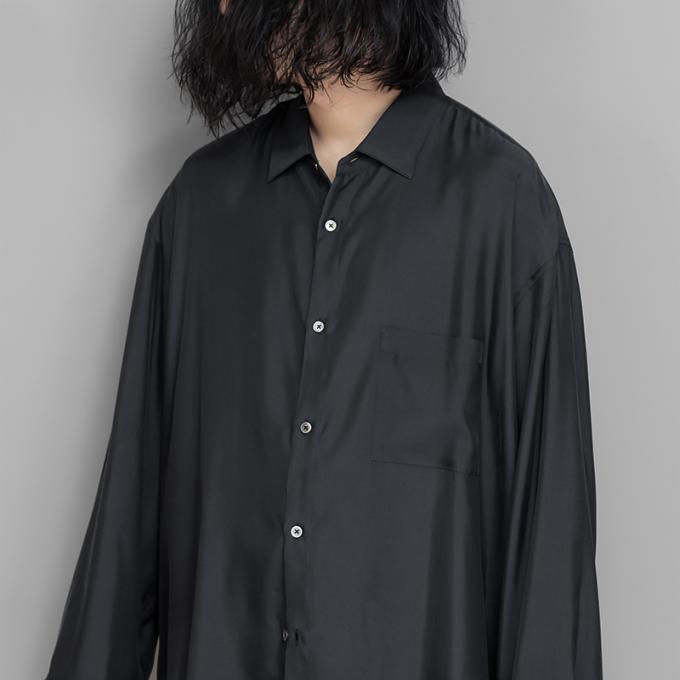 stein / Oversized Cupro LS Shirt (Black)