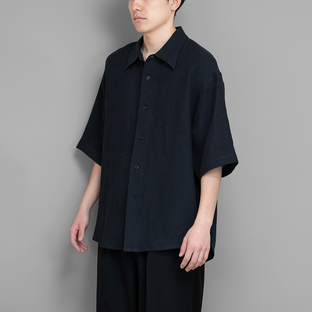 AURALEE / Linen Silk Tweed Half Sleeved Shirt