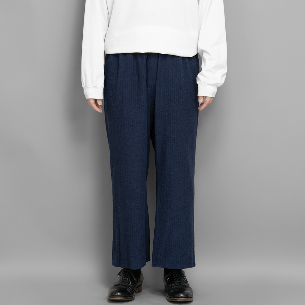 POSTELEGANT / Cotton Linen Stripe Wide Trousers