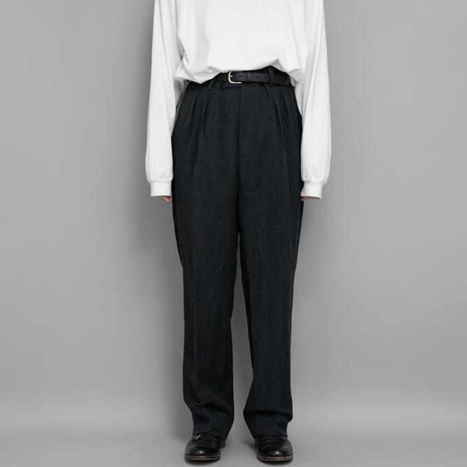 A.PRESSE / Wide Tapered Trousers (Charcoal) | twelve