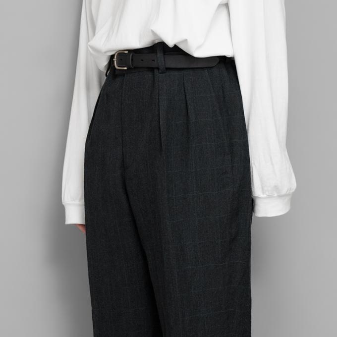 A.PRESSE / Wide Tapered Trousers (Charcoal) | twelve