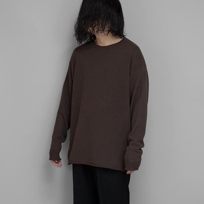 POSTELEGANT / Cotton Boucle Pull-Over Knit (Dark Brown)