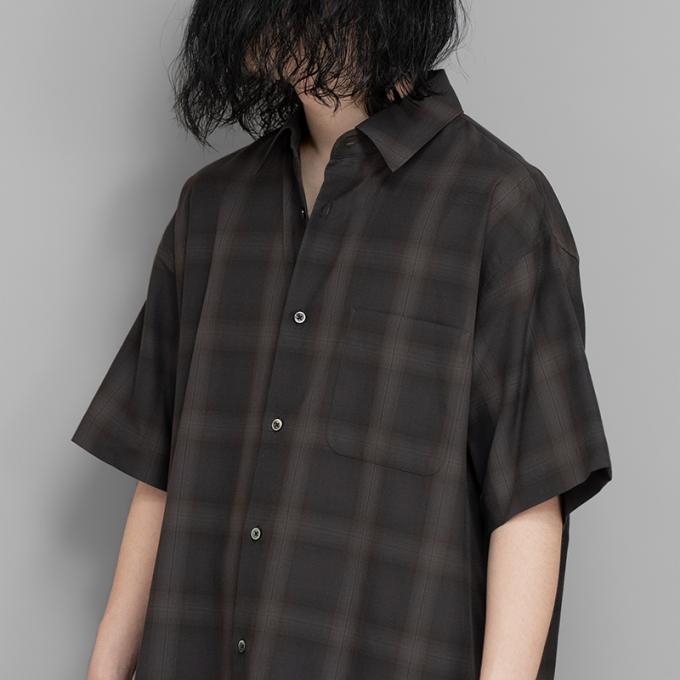 stein / Oversized SS Shirt (Ombre Check Khaki) | twelve
