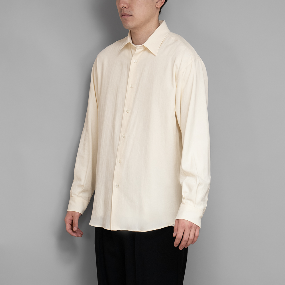 AURALEE / Hard Twist Cotton Silk Viyella Shirt (Ivory)