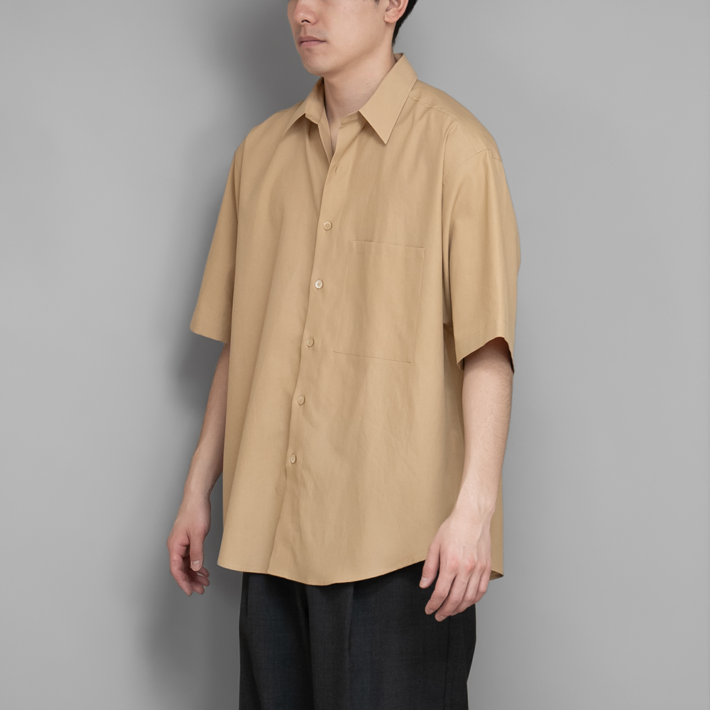 AURALEE / Washed Finx Twill Big Half Sleeved Shirt (Light Brown)