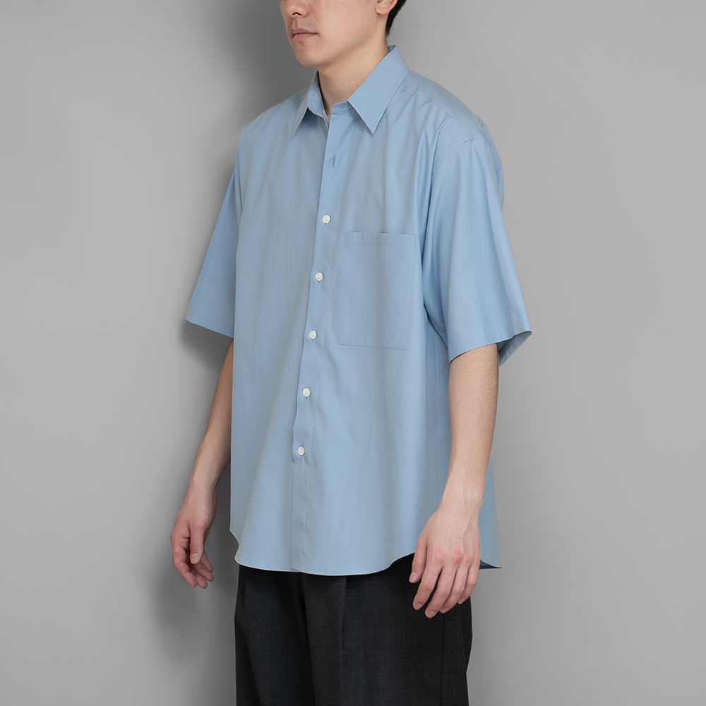 AURALEE / Washed Finx Twill Big Half Sleeved Shirt (Sax Blue) | twelve