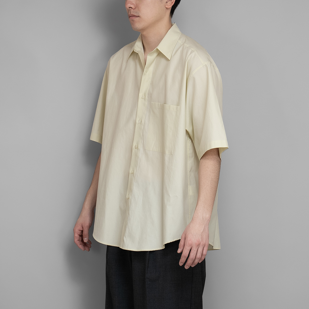 AURALEE / Washed Finx Twill Big Half Sleeved Shirt (Light Yellow 