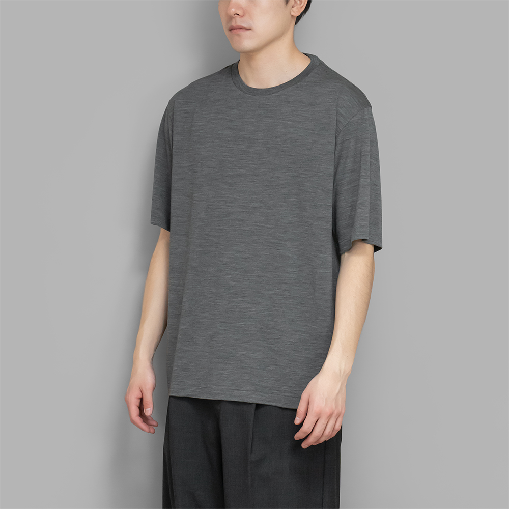Auralee Men's Super Soft Wool Jersey T-Shirt in Light Pink