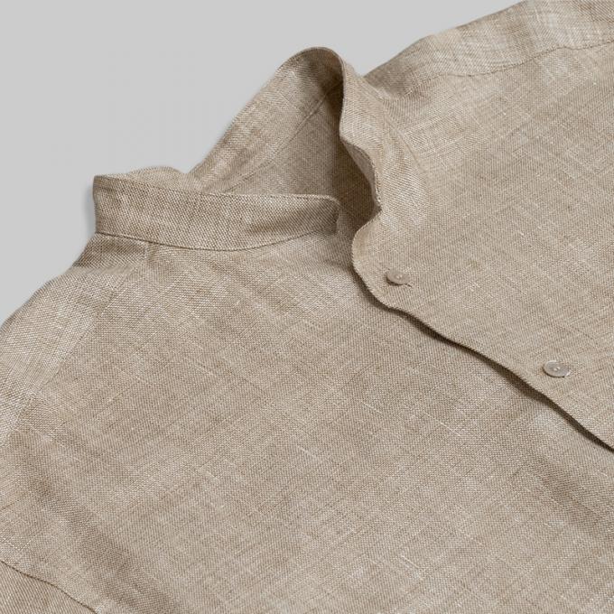 POSTELEGANT / Linen Silk Shirt (Heather Beige)