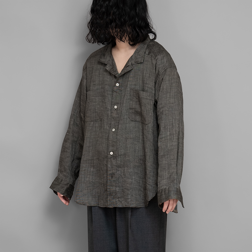 ANSNAM / 前開き牛飼いシャツ (Vintage Linen)