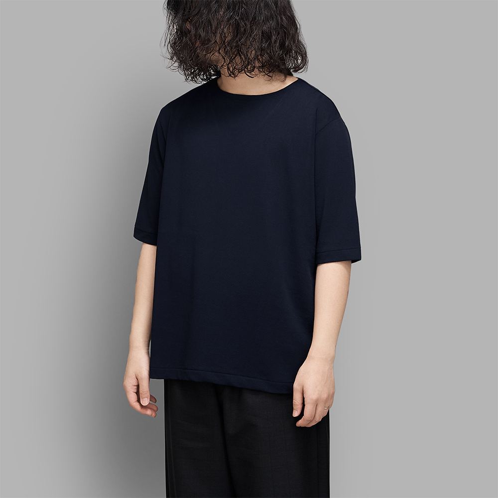 MAATEE&SONS / S/S Boat Tee "Cotton Crape” (Navy)