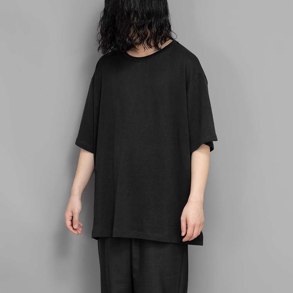 【人気100%新品】WIRROW linen cotton half sleeve black 新品 パンツ