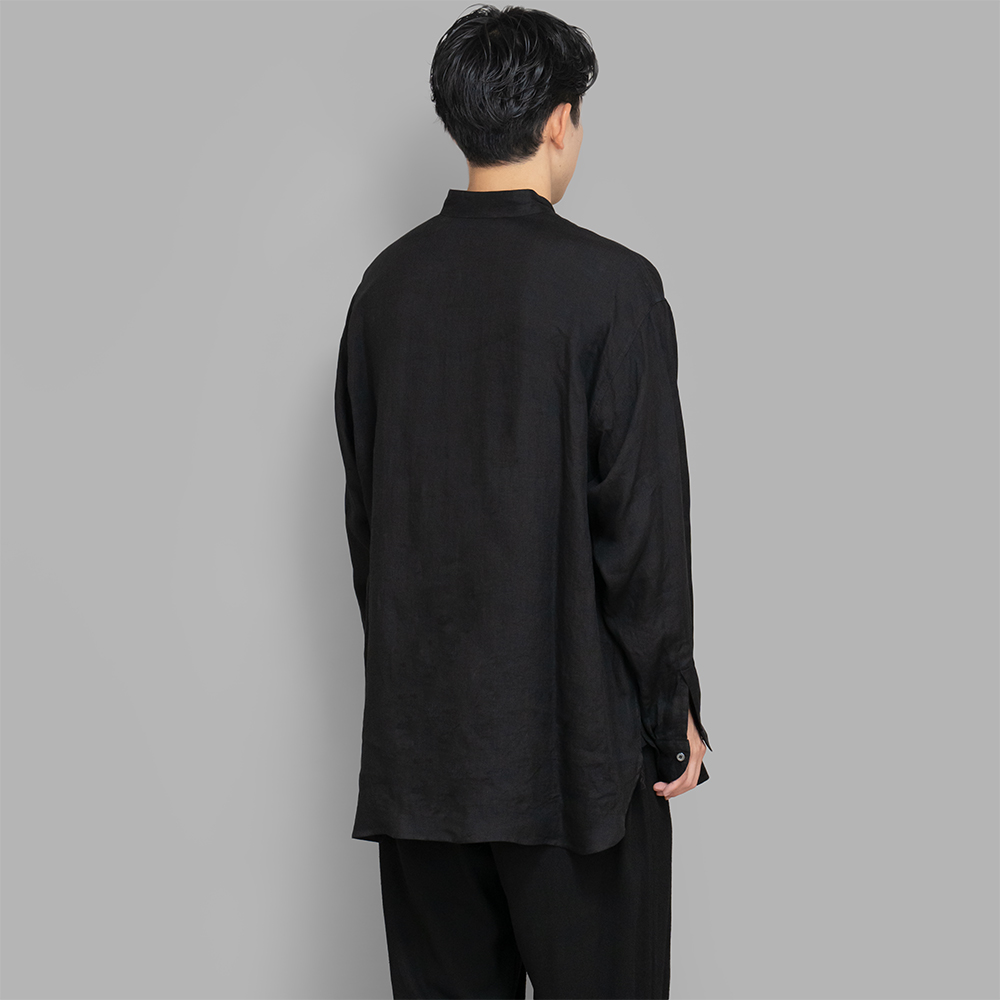 COMOLI / リネンWクロス プルオーバーシャツ (Black) | twelve