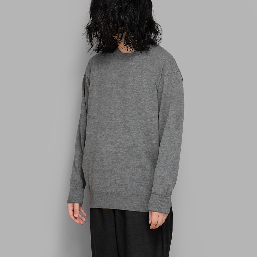 A.PRESSE / Wool Knit Crew Neck Sweater (Top Gray)