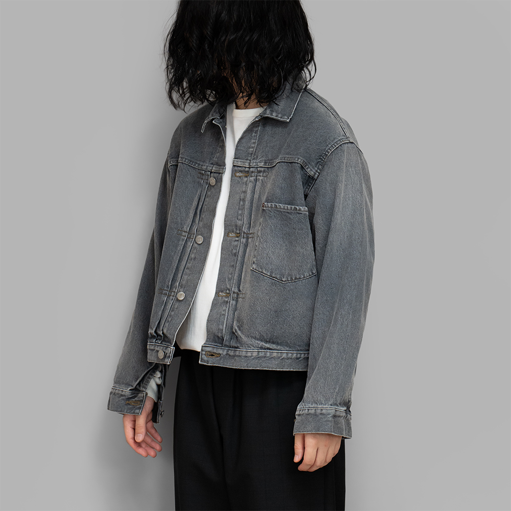 A.PRESSE / Vintage Gray Denim Jacket (Gray)