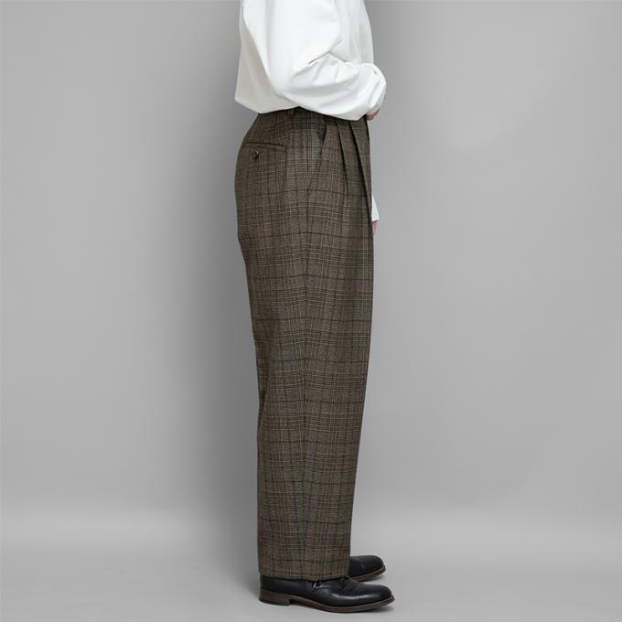 stein / Ex Wide Tapered Trousers (Glen Check) | twelve