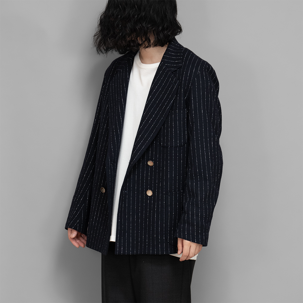 m's braque / W4B Comfort Loosen Jacket (Navy Stripe) | twelve