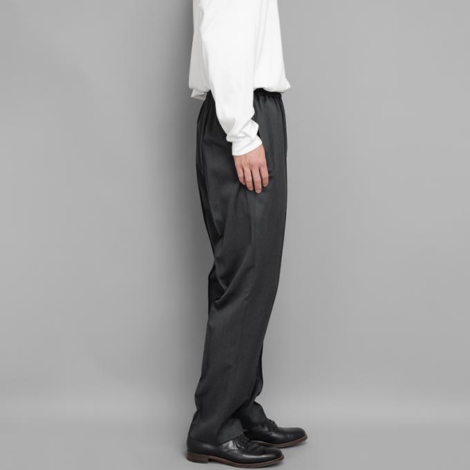 POSTELEGANT / Wool Twill Easy Trousers (Heather Grey) | twelve