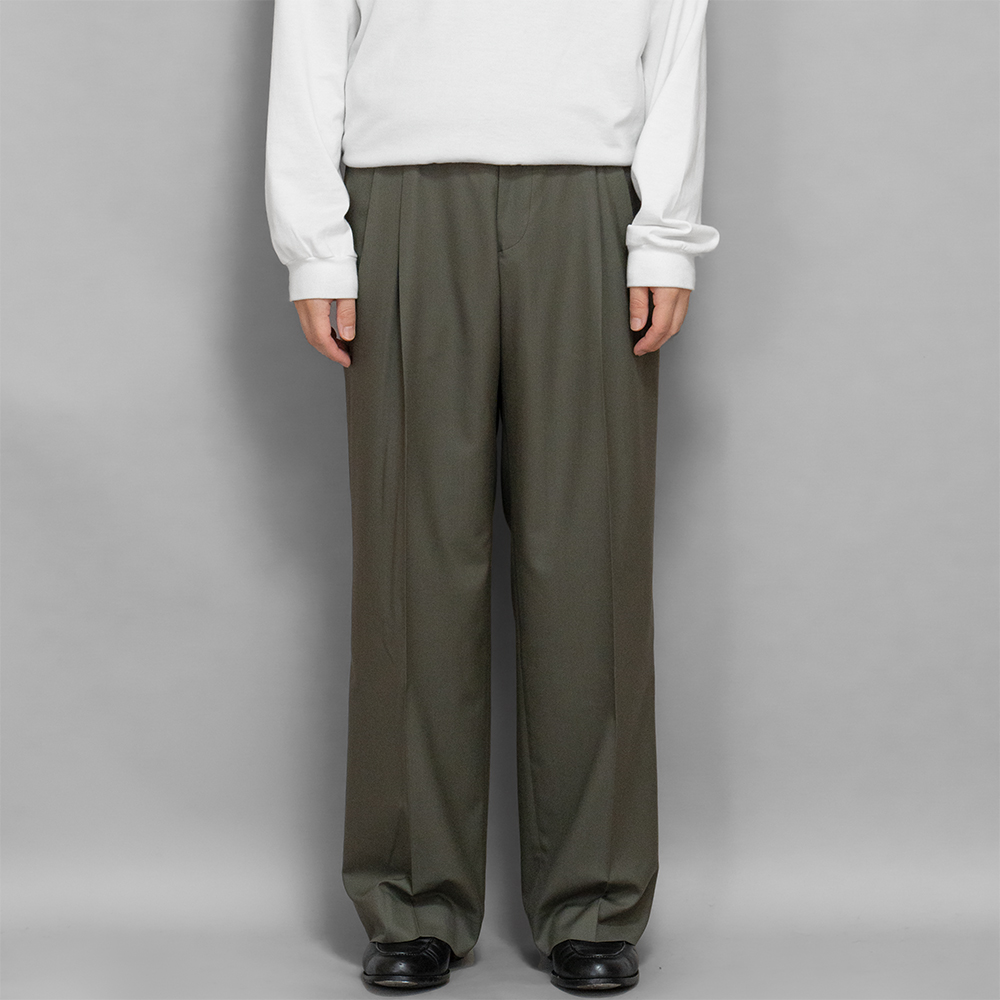 AURALEE / Super Fine Tropical Wool Slacks (Dark Khaki)