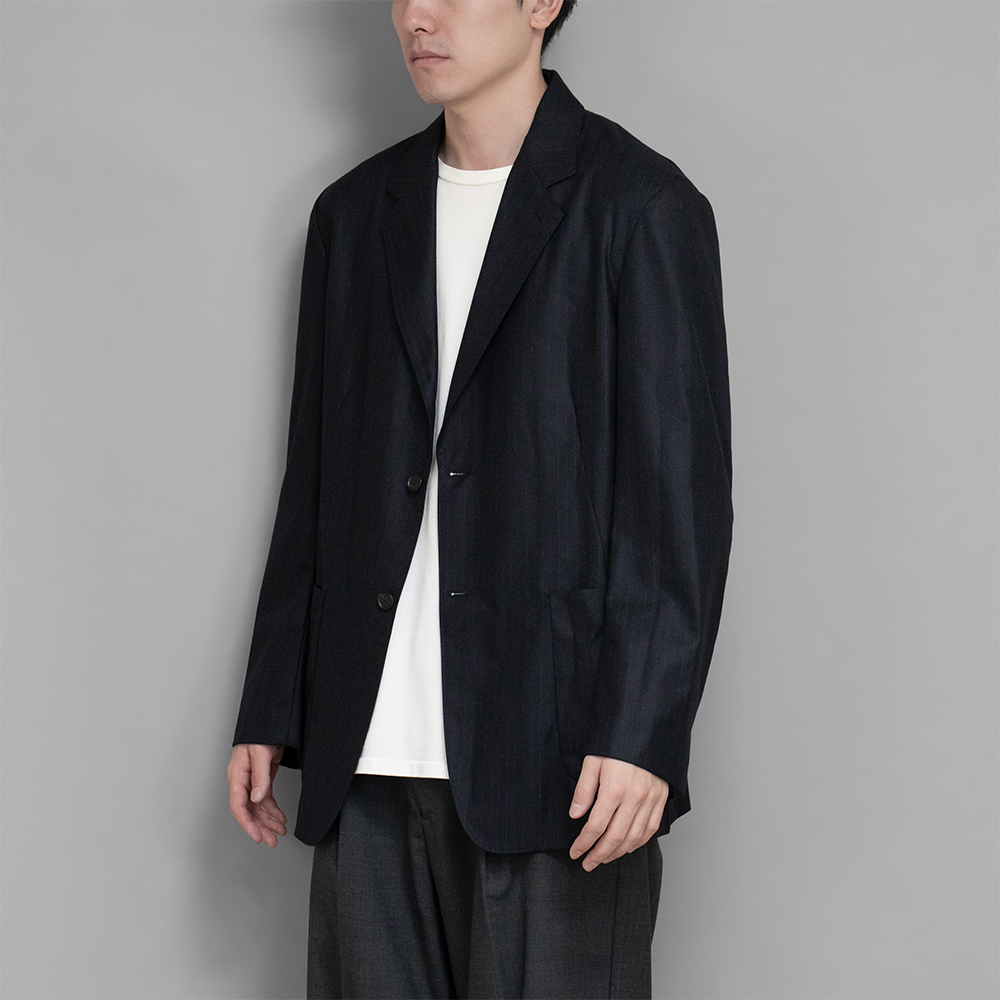 AURALEE / Wool Fulling Flannel Stripe Jacket