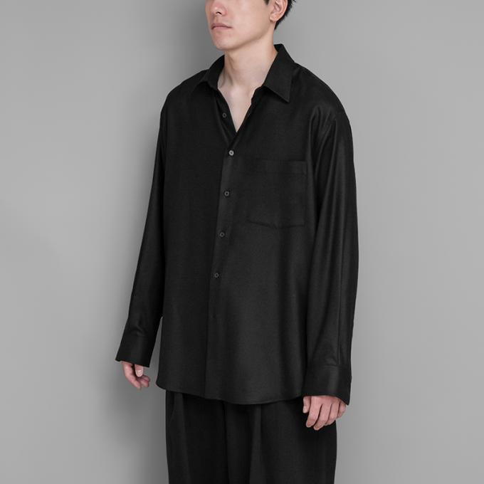 AURALEE / Super Light Wool Shirts (Black)