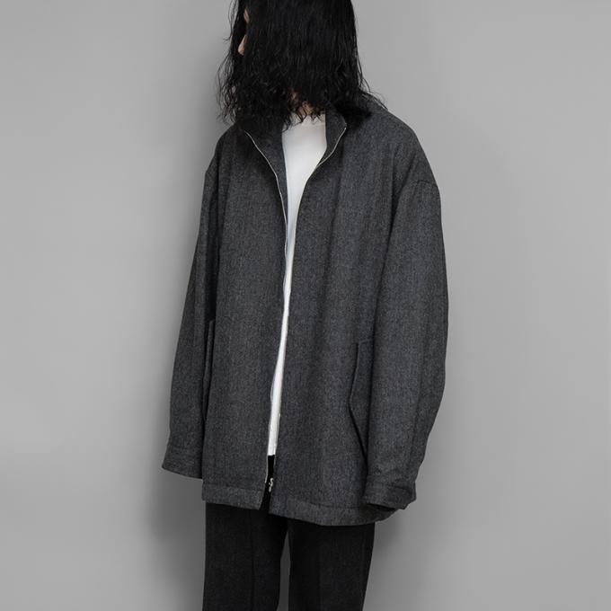 ssstein / Melton Zip Half Coat (Herringbone)